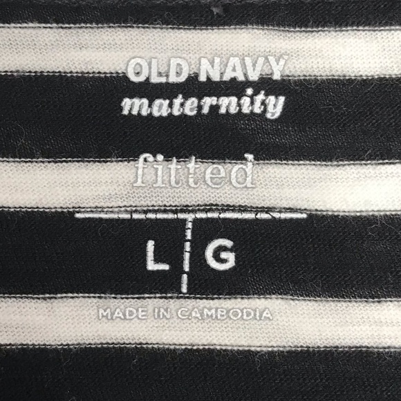 Old Navy Fitted Striped Maternity Top Size Large Cotton Comfy Preppy Long Sleeve - Picture 12 of 13